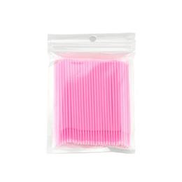 Set 100 Micro Brush, microaplicatoare extensii gene, roz
