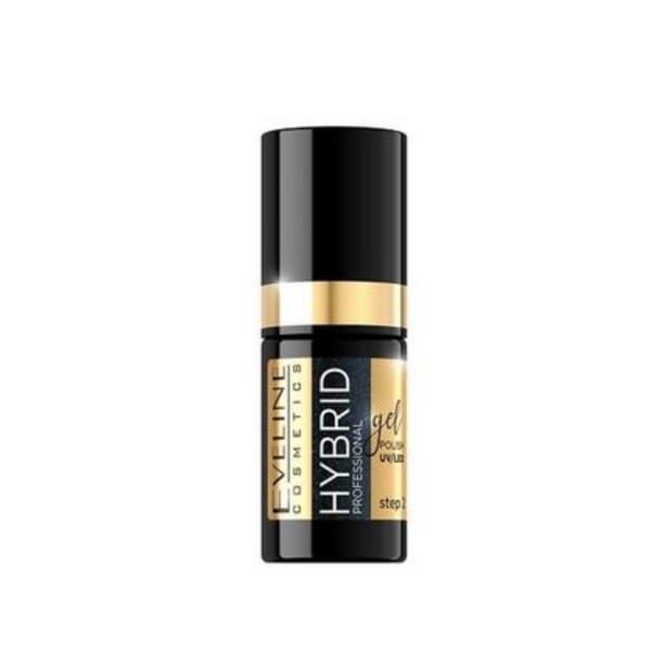 Lac de unghii, Eveline Cosmetics, Hybrid Professional Gel Polish Uvled, coal black 300, 5 ml 300 imagine 2022