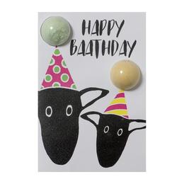 Set cadou felicitare cu bila efervescenta 80g + plic happy baathday, bomb cosmetics