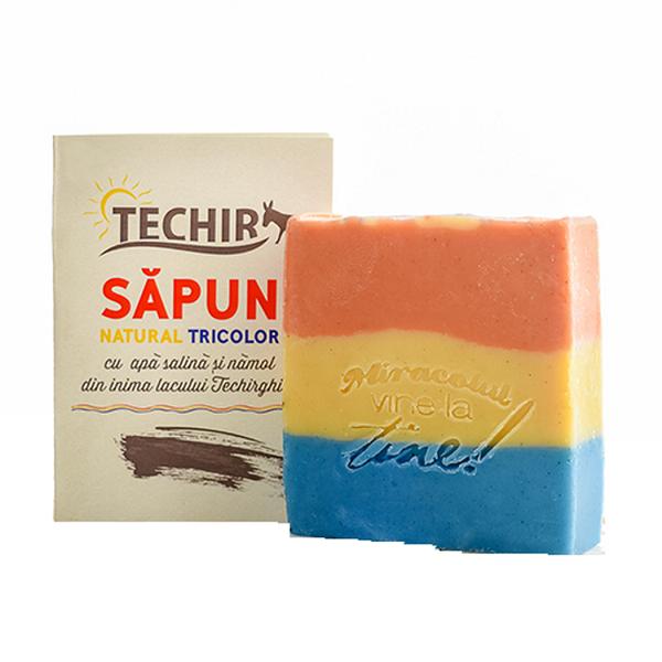 Sapun Natural Tricolor Techir, 120 g poza