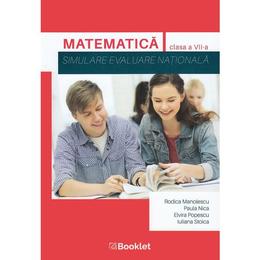 Matematica cls 7 simulare evaluare nationala - rodica manolescu, paula nica