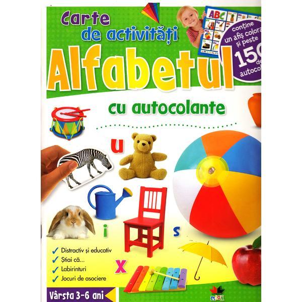 Alfabetul - carte de activitati cu autocolante 3-6 ani, editura litera