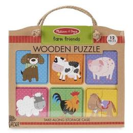 Puzzle wooden. farm friends. set 6 puzzle lemn