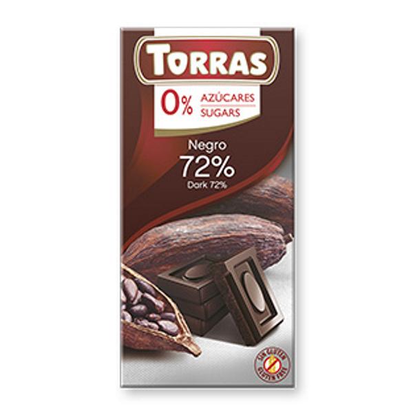 Ciocolata Neagra 72% Cacao Torras, 75g