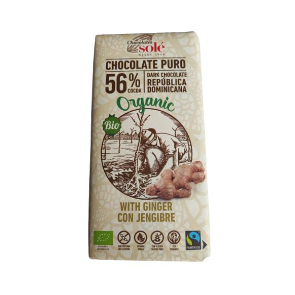 Ciocolata Neagra 56% Cacao cu Ghimbir Organic Bio Pronat, 100 g