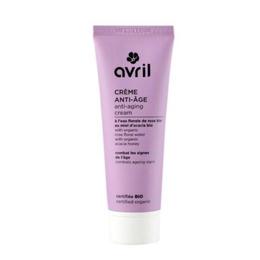 Crema anti-aging, bio, cu apa de trandafir, avril, 50ml, efect de regenerare si fermitate, certificare ecocert