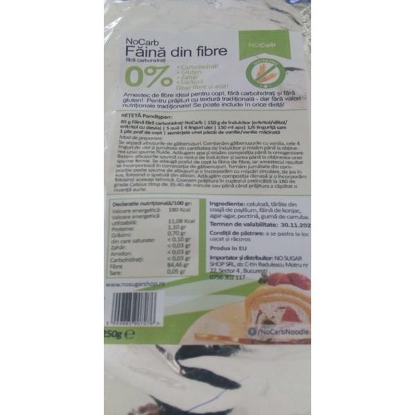 Faina din fibre fara carbohidrati no sugar, 250 g
