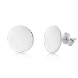 Cercei rotunzi din aur alb de 14k model banut - Bijuteria Stil (cod OCEKQ10781)