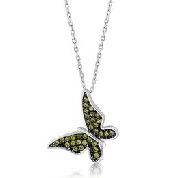 Colier din aur alb de 14k cu pandantiv fluturas- bijuteria stil (cod olpkq03160)