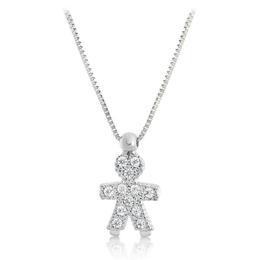 Colier din aur alb de 14k cu pandantiv baietel - bijuteria stil (cod lpfl0000262)