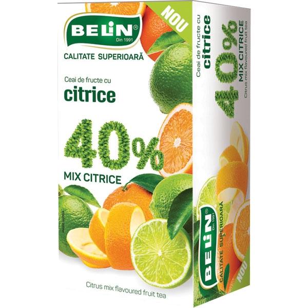 Belin ceai de fructe cu citrice 40% nova plus, 20 buc