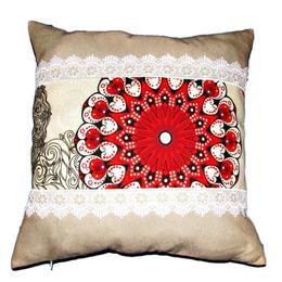 Perna decorativa cu dantela, imprimeu mandala, dimensiune 40x40cm - happy gifts