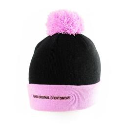 Fes unisex puma style pom pom beanie 02170705, marime universala, negru