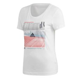 Tricou femei adidas Performance 3ST PHOTO TEE DV3023, XL, Alb