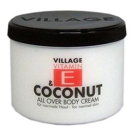 Crema de corp cu vitamina e si cocos, village cosmetics, 500 ml