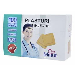 Plasturi post injectie sterili 38 x 38 mm minut vision trading, 100 buc