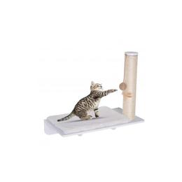 Culcus pisici, raft cu stalp de sisal, alb, 55 x 30 x 50 cm 