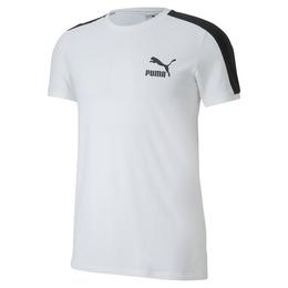 Tricou barbati puma iconic slim t7 58155802, l, alb