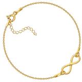 Bratara Argint 925 placat cu Aur Galben non tarnish reglabila cu lant si charm pandantiv simbol talisman infinit GlassIdeas Jewelry