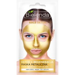 Masca metalica detoxifianta pentru ten matur si sensibil bielenda gold detox 8g