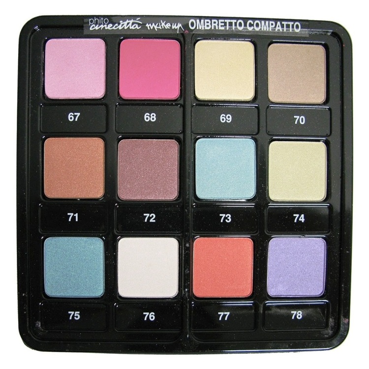 Paleta Profesionala 12 Culori Fard de Pleoape Compact - Cinecitta PhitoMake-up Professional Tavolozza Professionale 12 Colori Ombretto Compatto nr 4