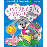 Iepurasul de paste. Coloreaza! Decupeaza! Lipeste!