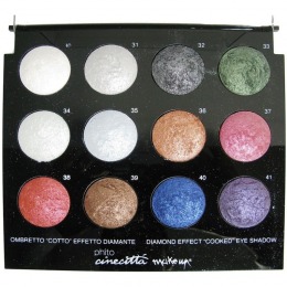 Paleta profesionala 12 culori fard de pleoape copt efect de diamant - cinecitta phitomake-up professional tavolozza professionale 12 colori ombretto cotto effetto diamante