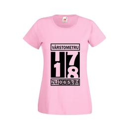 Tricou dama personalizat fruit of the loom, roz, varstometru 18 ani, 2xl