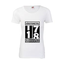 Tricou dama personalizat fruit of the loom, alb, varstometru 18 ani, xl