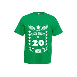 Tricou barbatesc personalizat fruit of the loom, verde, viata incepe la 20 ani m