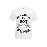 Tricou barbatesc personalizat Fruit of the loom, alb, Asa arata un sot super   XL