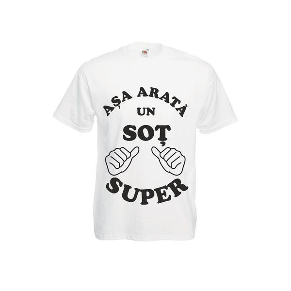 Tricou barbatesc personalizat Fruit of the loom, alb, Asa arata un sot super XL