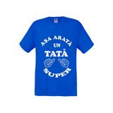 Tricou barbatesc personalizat Fruit of the loom, albastru,Asa arata un tata super L