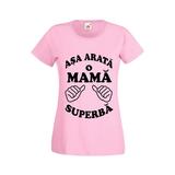 Tricou dama personalizat Fruit of the loom, roz, Asa arata o mama superba 2XL