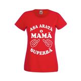 Tricou dama personalizat Fruit of the loom, rosu, Asa arata o mama superba 2XL