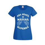 Tricou dama personalizat Fruit of the loom, albastru, Asa arata o matusa superba 2XL