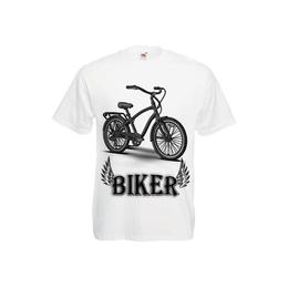 Tricou personalizat fruit of the loom barbat biker alb s