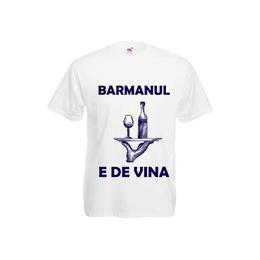 Tricou personalizat fruit of the loom barbat barmanul e de vina alb l
