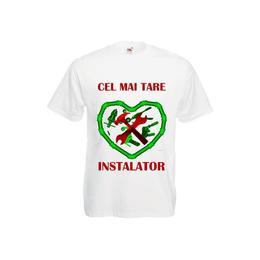 Tricou personalizat fruit of the loom barbat instalator alb xxl