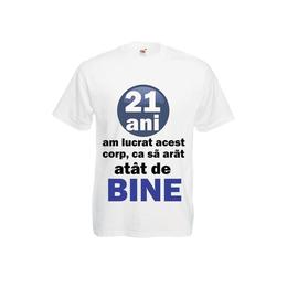 Tricou personalizat fruit of the loom varsta 21 ani alb l