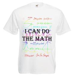 Tricou personalizat fruit of the loom barbat i can do the math alb s