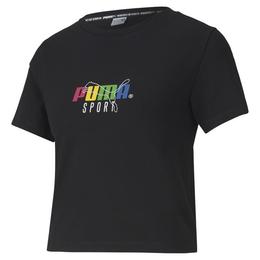 Tricou femei puma tfs graphic crop top 59625801, l, negru