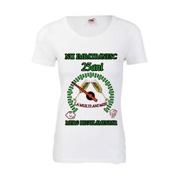 Tricou personalizat dama fruit of the loom nu imbatranesc 25 alb m