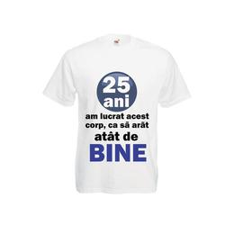 Tricou personalizat fruit of the loom varsta 25 ani alb xxl