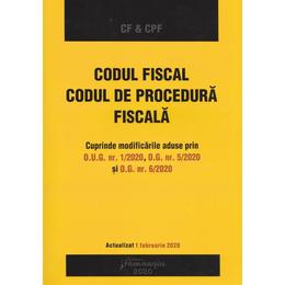 Codul fiscal. codul de procedura fiscala act. 1 februarie 2020, editura hamangiu