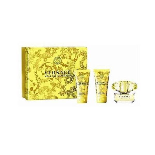 Set Cadou Versace Yellow Diamond, Femei, Apa de Toaleta 50 ml + Lotiune Corp 50 ml + Gel Dus 50 ml