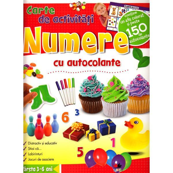 Numere - carte de activitati cu autocolante 3-6 ani, editura litera