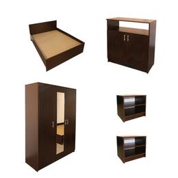 Set dormitor soft wenge cu pat pentru saltea 120x200 cm
