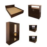 Set Dormitor Soft Wenge cu pat pentru saltea 160x200 cm
