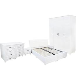 Set dormitor dynasty alb cu pat 180x200 cm